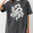 XL Pepper Dark Gray Skull Roses Snake Skeleton Ghost Western Witch Meme Halloween Costume Comfort Colors Tee