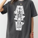  Not In The Mood Coffin Skull Skeleton Ghost Witch Halloween Meme Costume Comfort Colors Tee