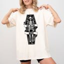 Medium Ivory Cream Not In The Mood Coffin Skull Skeleton Ghost Witch Halloween Meme Costume Comfort Colors Tee