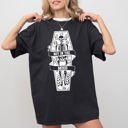 Medium Black Not In The Mood Coffin Skull Skeleton Ghost Witch Halloween Meme Costume Comfort Colors Tee