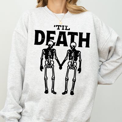 Til Death Skeleton Lovers Ghost Western Witch Aesthetic Meme Halloween Costume Sweatshirt