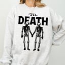 Medium Ash Light Gray Til Death Skeleton Lovers Ghost Western Witch Aesthetic Meme Halloween Costume Sweatshirt