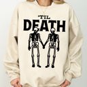 Small Sand Til Death Skeleton Lovers Ghost Western Witch Aesthetic Meme Halloween Costume Sweatshirt