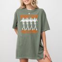 Large Moss Dark Green Spooky Scary Skeleton Skull Ghost Western Witch Aesthetic Halloween Costume Comfort Colors Tee