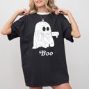  Boo Thumb Ghost Spooky Scary Skeleton Skull Western Witch Halloween Costume Meme Comfort Colors Tee