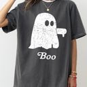 Large Pepper Dark Gray Boo Thumb Ghost Spooky Scary Skeleton Skull Western Witch Halloween Costume Meme Comfort Colors Tee