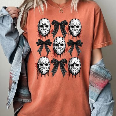 Masks and Bows Ghost Spooky Skeleton Witch Halloween Meme Costume Comfort Colors Tee