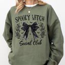  Spooky Witch Social Club Ghost Spooky Scary Skeleton Skull Western Witch Halloween Sweatshirt