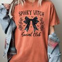  Spooky Witch Social Club Ghost Skeleton Halloween Costume Scary Haunted Comfort Colors Tee