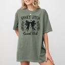 XL Moss Dark Green Spooky Witch Social Club Ghost Skeleton Halloween Costume Scary Haunted Comfort Colors Tee
