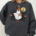 XXL Dark Gray Heather Need Ride To Salem Ghost Spooky Scary Skeleton Skull Western Witch Meme Halloween Costume Sweatshirt