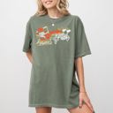 Large Moss Dark Green Pumpkin Head Santa Skeleton Ghost Spooky Halloween Meme Costume Comfort Colors Tee