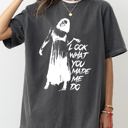 Large Pepper Dark Gray Look What You Made Me Do Skeleton Ghost Spooky Halloween Witch Meme Comfort Colors Tee