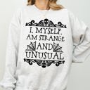 XL Ash Light Gray Strange And Unusual Skeleton Ghost Spooky Scary Skull Western Witch Aesthetic Meme Halloween Costume Sweatshirt