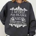 XXL Dark Gray Heather Strange And Unusual Skeleton Ghost Spooky Scary Skull Western Witch Aesthetic Meme Halloween Costume Sweatshirt
