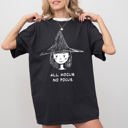 Medium Black All Hocus No Pocus Witch Skeleton Halloween Spooky Meme Party Graphic Comfort Colors Tee