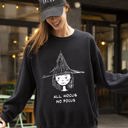 XXXL Black All Hocus No Pocus Witch Skeleton Halloween Spooky Costume Meme Ready Sweatshirt