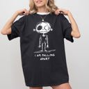 Small Black I Am Falling Apart Zombie Halloween Witch Skeleton Meme Mental Health Comfort Colors Tee