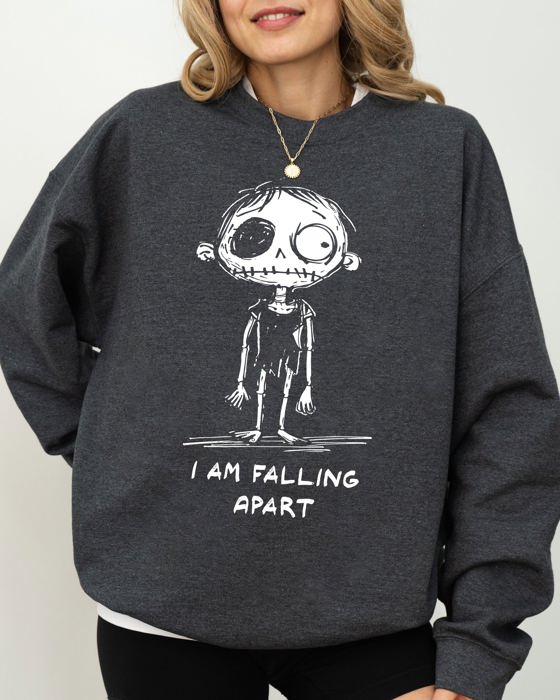 I Am Falling Apart Zombie Witch Spooky Skeleton Costume Mental Health Sweatshirt