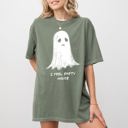 Small Moss Dark Green I Feel Empty Inside Ghost Halloween Witch Skeleton Spooky Haunted Comfort Colors Tee