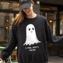 XXL Black I Feel Empty Inside Ghost Halloween Witch Skeleton Mental Health Spooky Sweatshirt