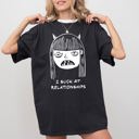 XL Black I Suck At Relationships Witch Halloween Spooky Skeleton Macabre Comfort Colors Tee