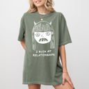 XL Moss Dark Green I Suck At Relationships Witch Halloween Spooky Skeleton Macabre Comfort Colors Tee