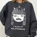  I Suck At Relationships Witch Aesthetic Love Life Halloween Skeleton Costume Sweatshirt