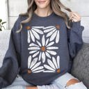  Boho Daisy Floral Bohemian Garden Print Soft Cotton-Polyester Premium Comfort Sweatshirt