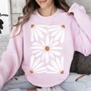 Boho Daisy Floral Bohemian Garden Print Soft Cotton-Polyester Premium Comfort Sweatshirt