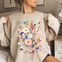 XL Sand Flower Field Whimsical Colorful Floral Garden Meadow Spring Bloom Graphic Sweatshirt