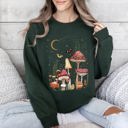 XL Forest Green Mystical Mushroom Forest Moonlit Glade Spirit Realm Edition Nature Inspired Sweatshirt