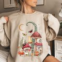 Small Sand Mystical Mushroom Forest Moonlit Glade Spirit Realm Edition Nature Inspired Sweatshirt