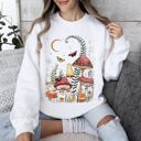 XXL White Mystical Mushroom Forest Moonlit Glade Spirit Realm Edition Nature Inspired Sweatshirt