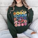 XXXL Forest Green Bright Pressed Flowers Sweatshirt
