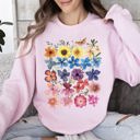 XXXL Light Pink Bright Pressed Flowers Sweatshirt