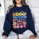 XXXL Navy Bright Pressed Flowers Sweatshirt