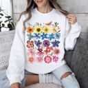 Small White Bright Pressed Flowers Sweatshirt
