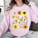 XXL Light Pink Sunflower Sunshine Radiant Field Of Golden Petals Illustration Sunlit Day Graphic Sweatshirt