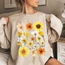 Large Sand Sunflower Sunshine Radiant Field Of Golden Petals Illustration Sunlit Day Graphic Sweatshirt