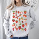 XXXL Ash Light Gray Sweet Strawberry Delight, Juicy Fruit, Berry Sweatshirt
