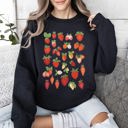 Medium Black Sweet Strawberry Delight, Juicy Fruit, Berry Sweatshirt