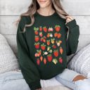 XXXL Forest Green Sweet Strawberry Delight, Juicy Fruit, Berry Sweatshirt
