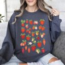 XXL Dark Gray Heather Sweet Strawberry Delight, Juicy Fruit, Berry Sweatshirt