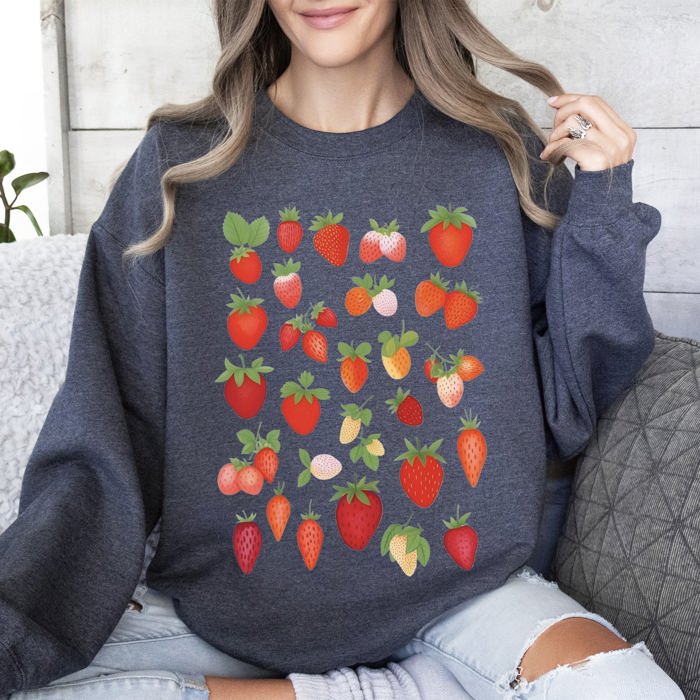 Sweet Strawberry Delight, Juicy Fruit, Berry Sweatshirt