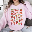 Medium Light Pink Sweet Strawberry Delight, Juicy Fruit, Berry Sweatshirt