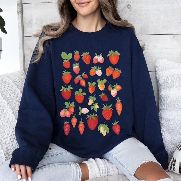 Sweet Strawberry Delight, Juicy Fruit, Berry Sweatshirt