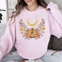 XXXL Light Pink Mystical Moth And Moon Enchanted Floral Night Sky Dreamscape Collection Sweatshirt