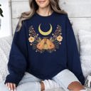XXXL Navy Mystical Moth And Moon Enchanted Floral Night Sky Dreamscape Collection Sweatshirt