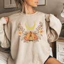 XXL Sand Mystical Moth And Moon Enchanted Floral Night Sky Dreamscape Collection Sweatshirt